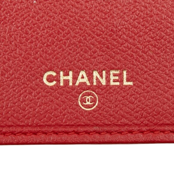 CHANEL Red Leather Wallet